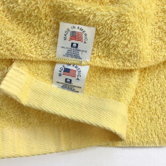 Vintage Honeybee & Flower Embroidered Towel Set 2 Pc Washcloth & Bath Yellow Bee - Picture 7 of 9